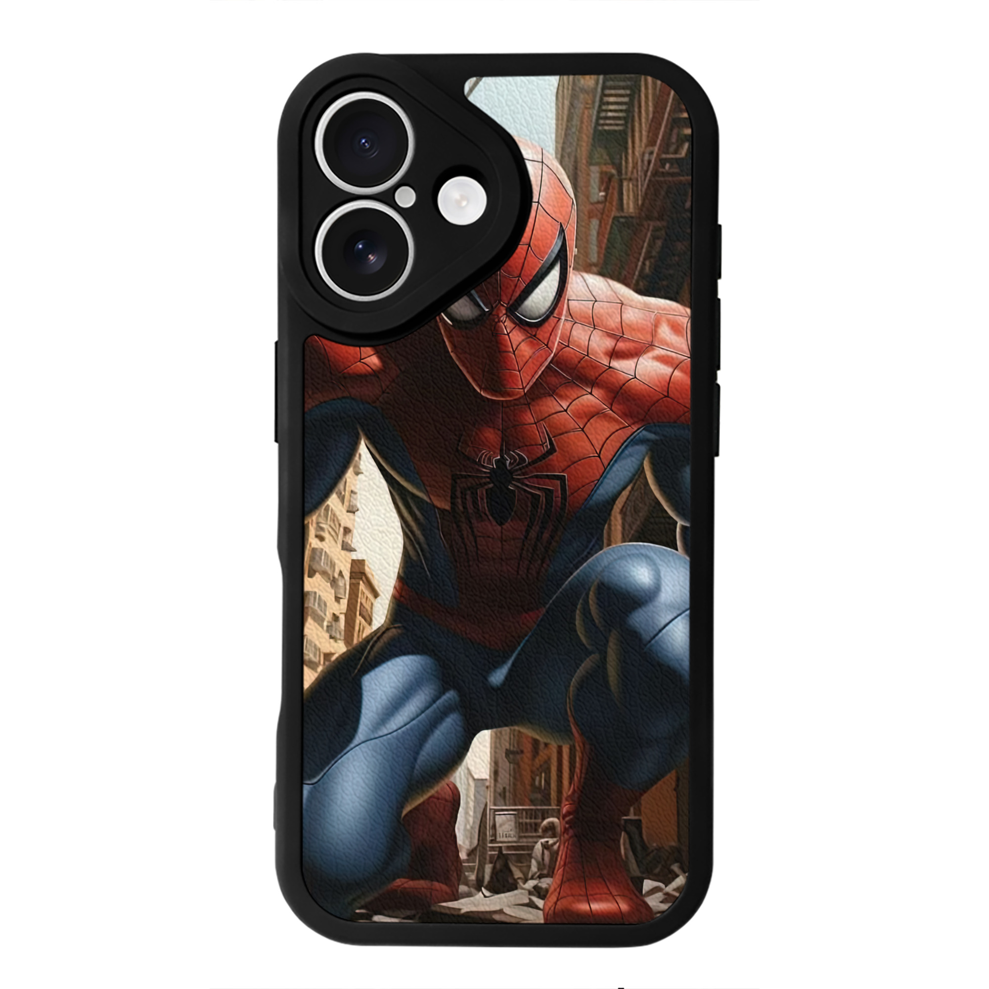 （画像用） Spider Man スパイダーマン 【iPhone 16シリーズ対応】シリコンスマホケース（レザー調） 材質：シリコン